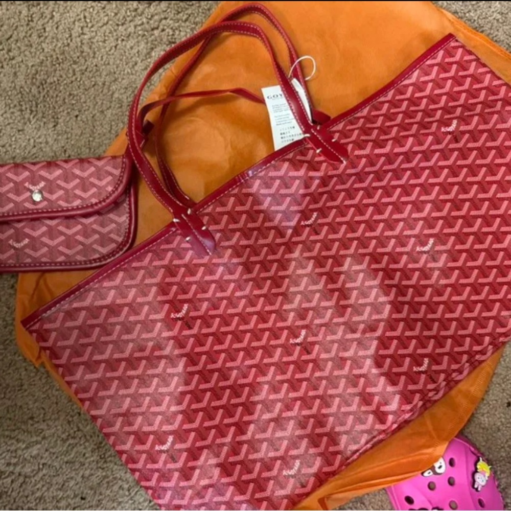 Large Size Red Patterned Tote Bag - image 2